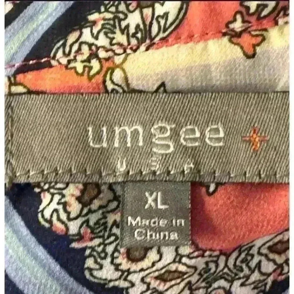 Umgee Women's XL Multicolor Geometric Tunic Blouse - Picture 4 of 4